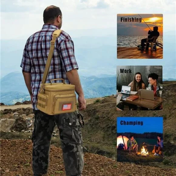 Tactical Lunch Bag MOLLE Webbing Leakproof Insulated Large Lunch Cooler